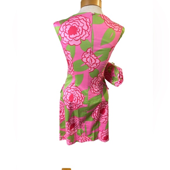 Talbots Matching Pink Floral OUTFIT Dress and Purse - Picture 8 of 12